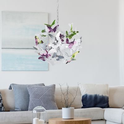 Chroom hanglamp Butterfly, Modern