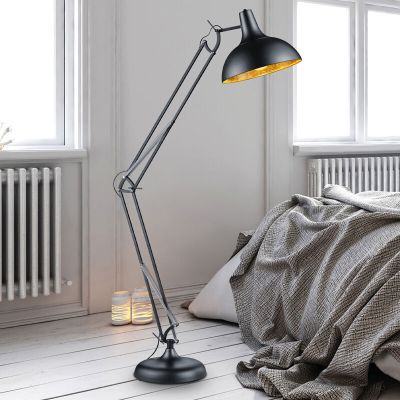 Zwarte vloerlamp Benoit, metaal