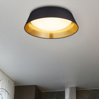 Zwarte plafonnière modern, Gjern, 18W, 3000K LED