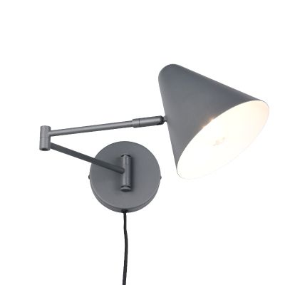 Antraciete wandlamp modern, Jille, met schakelaar