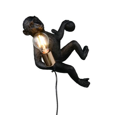 Zwarte wandlamp kunststof, Macaca