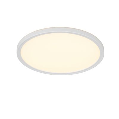 Witte plafonnière modern, Jeltje, 18W, warm tot koud wit verstelbare LED, met afstandsbediening