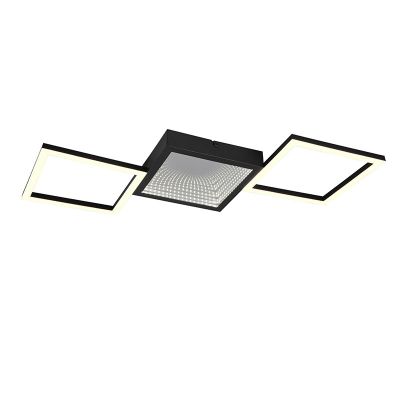 Zwarte plafondlamp design, Gelka, 24W, 3000K LED, 3-staps dimbaar