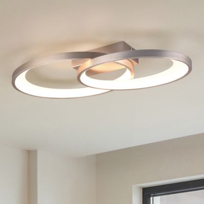 Nikkelen plafonnière modern, Ersan, 25W, 3000K LED