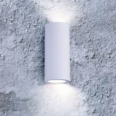 Witte up down wandlamp Zelar, gips, modern