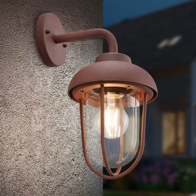 Industriële buitenlamp Trevor, Roestkleurig