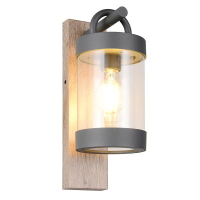 Grijze buiten wandlamp met schemersensor modern, Sambesi, IP44