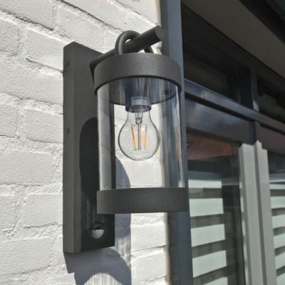 Moderne buitenlamp met bewegingssensor Sambesi, antraciet, aluminium, IP44