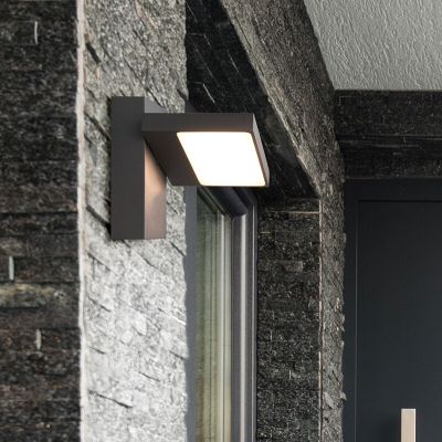 Moderne buiten wandlamp Tabita, antaciet, 3000K warm wit