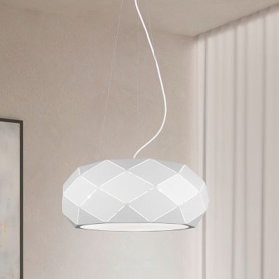Witte hanglamp Soloro, metaal, modern