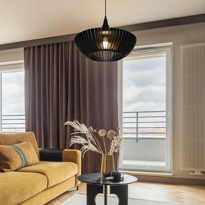 Houten hanglamp zwart, Mirjan