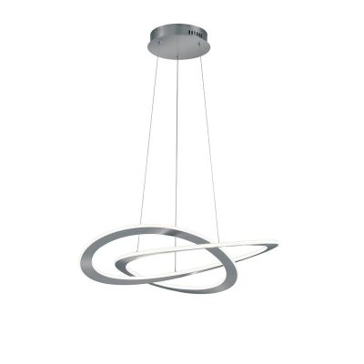 Nikkelen hanglamp Jamilla, metaal, modern, 52 watt