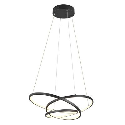 Zwarte hanglamp design, Teodore, 34W, white switch LED, 3-staps dimbaar