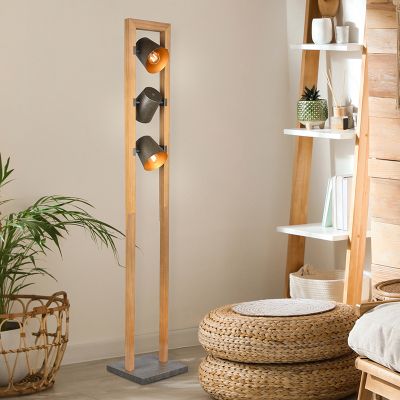 Vintage staande leeslamp Keira, nikkel, metaal