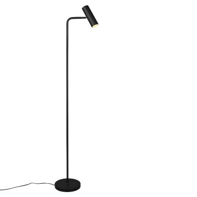 Zwarte vloerlamp modern, Kaso, met schakelaar