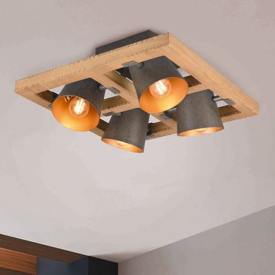 Vintage plafonniere Keira, nikkel, metaal