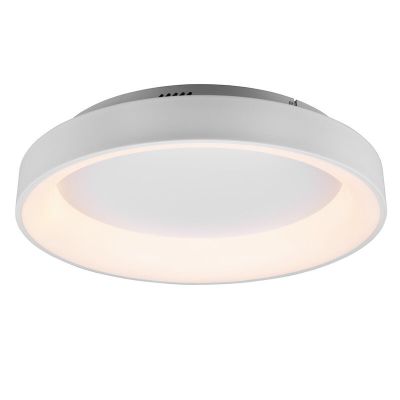 Witte plafonnière modern, Jered, 48W, warm tot koud wit verstelbare LED, met afstandsbediening