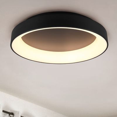 Zwarte plafonnière modern, Jered, 48W, warm tot koud wit verstelbare LED, met afstandsbediening
