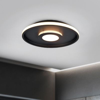 Moderne badkamer plafondlamp Kayla, zwart, metaal, geïntegreerde LED