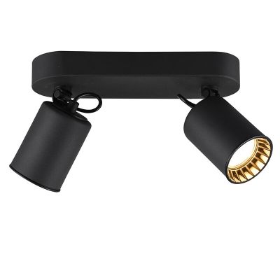 Zwarte plafondspot Shaquan, metaal, modern