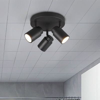 Moderne plafondlamp Nelis, zwart, metaal, IP44