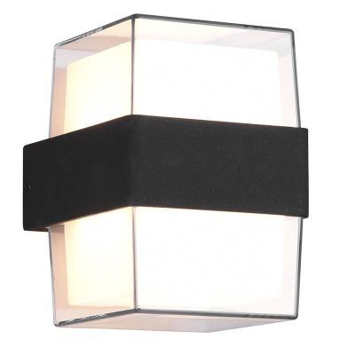 Moderne buiten wandlamp Yeliz, Antraciet, Incl. warm wit LED