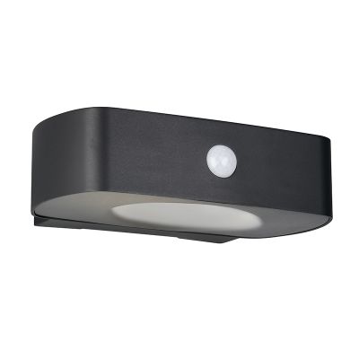 Zwarte buiten wandlamp op zonne-energie modern, Pytsje, 6W, 4000K LED, IP44, met schakelaar