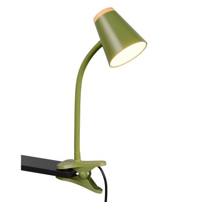 Groene klemlamp modern, Rahul, 4,5W, 3000K LED, met schakelaar
