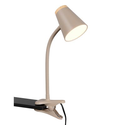 Bruine klemlamp modern, Rahul, 4,5W, 3000K LED, met schakelaar