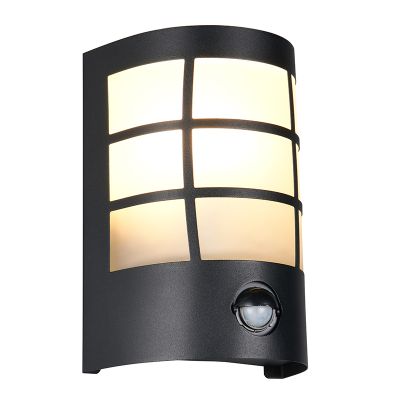 Zwarte buiten wandlamp met bewegingssensor modern, Ratna