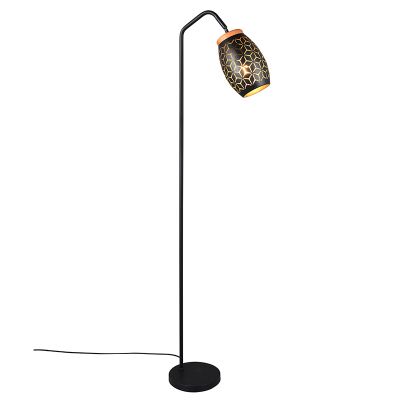 Zwarte vloerlamp modern, Delana, met schakelaar