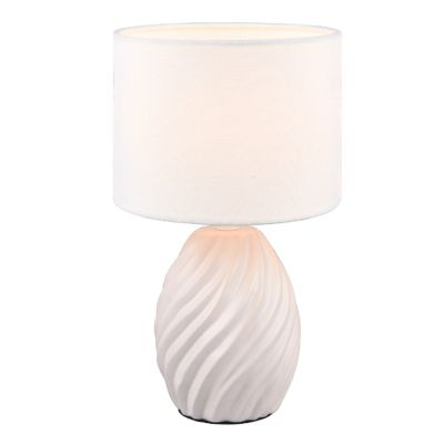 Witte tafellamp retro, Roeland, met schakelaar