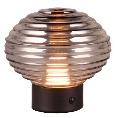 Zwarte oplaadbare tafellamp retro, Walid, 2W, 3000K LED, met touchdimmer