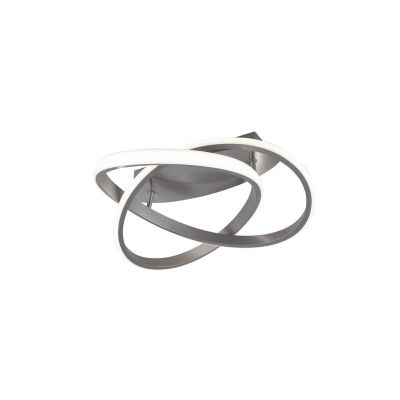 Nikkelen plafonniere Sanura, metaal, modern, 18 watt