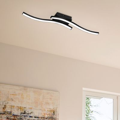 Moderne plafonniere Go, zwart, 5w geintegreerd LED