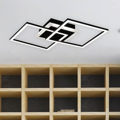 Zwarte plafonniere Semira, metaal, modern, 25 watt