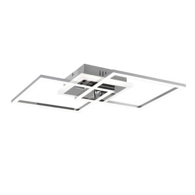 Chromen plafonnière modern, Semira, 25W, 4000K LED, 3-staps dimbaar