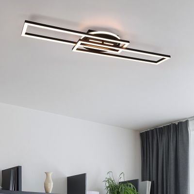 Zwarte plafonnière modern, Jadon, 30W, warm tot koud wit verstelbare LED