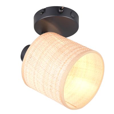 Crème wandlamp landelijk, Peder, met schakelaar