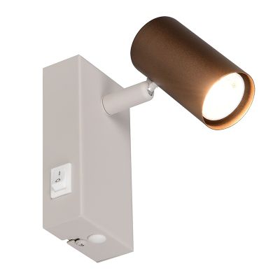 Bruine wandlamp modern, Suradj, met schakelaar