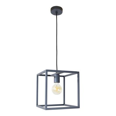 Industriële frame hanglamp Redox, Zwart