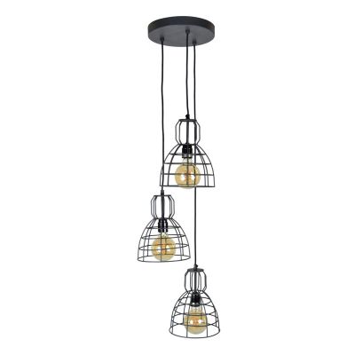 Industriële hanglamp Dexter, zwart, rond