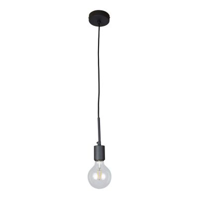 Industriële hanglamp zonder kap zwart, Bolb