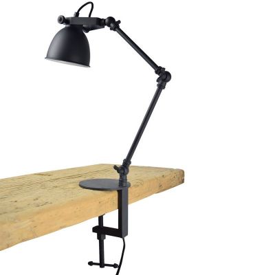 Industriële klemlamp Morani, Vintage zwart