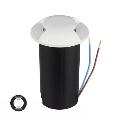 Witte grondspot Marcus (2 stralen), kunststof, IP67, 1W, 3000K