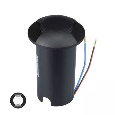 Zwarte grondspot Marcus (2 stralen), kunststof, IP67, 1W, 6500K