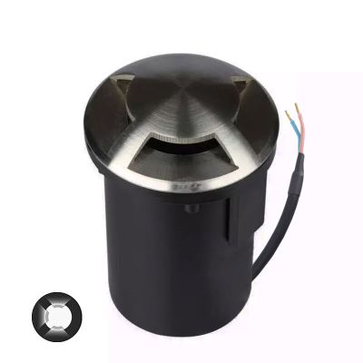 Zilveren grondspot Marcus (3 stralen), RVS, IP67