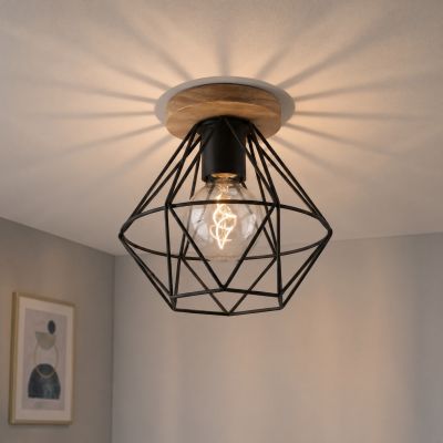 Industriële plafondlamp zwart, Jochem