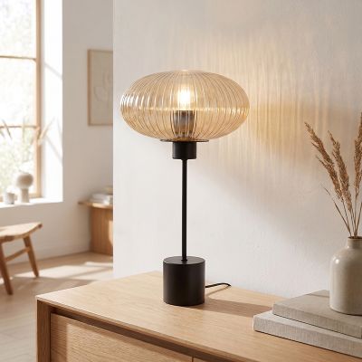 Design tafellamp amber, Charlois, met schakelaar