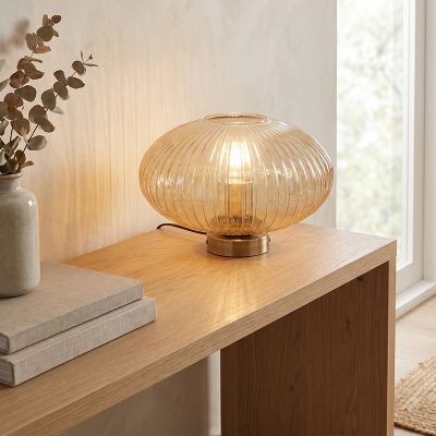 Design tafellamp amber, Charlois, met schakelaar